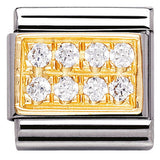 030314/01 Classic PAVE,S/steel,Bonded Yellow Gold,CZ,White