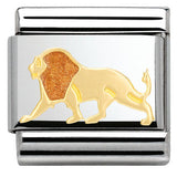 030248/15 Classic,S/steel, enamel and bonded yellow gold Lion
