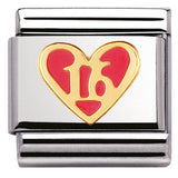030207/44 Classic Love.S/steel,enamel,bonded yellow gold  16 heart