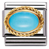 030507/06 Classic HARD STONES,S/steel,Bonded Yellow Gold setting,detail TURQUOISE