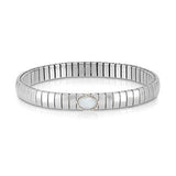 XTE stainless steel? sterling silver and gemstones bracelet (GDR) (013_WHITE OPAL (SYNTHETIC))