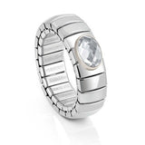 XTE stainless steel? sterling silver and FACETED stone ring (010_White)