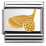 030106/24 Classic S/Steel,bonded yellow gold Golf Ball and Club