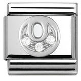 330301/15 Classic LETTER O S/steel. Cub. zirc,925 silver