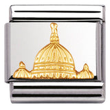 030123/18 Classic RELIEF MONUMETS S/Steel,bonded yellow gold St. Peter s Dome (Italy)