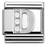 330301/04 Classic LETTER D  S/steel. Cub. zirc,925 silver