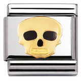 030216/08 Classic S/Steel,enamel,bonded yellow gold Skull