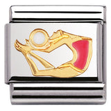 030203/36 Classic Sport,S/Steel, enamel ,bonded yellow gold  Gymnast