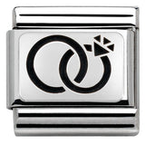 330102/29 Classic PLATES OXIDIZED steel silver 925 Wedding rings