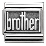 330102/32 Classic PLATES OXIDIZED steel silver 925 BROTHER