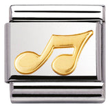 030117/02 Classic,S/Steel,bonded yellow gold Musical Note