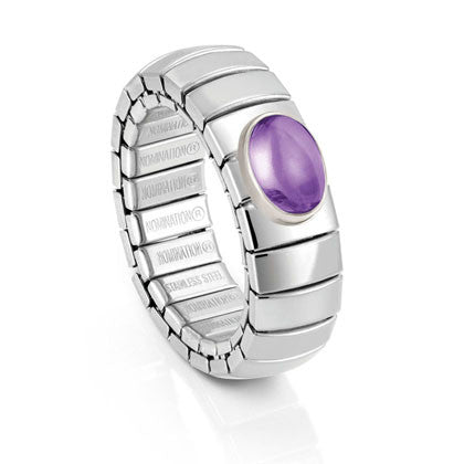 XTE Ring stainless steel? sterling silver and gemstones ring (002_AMETHYST)
