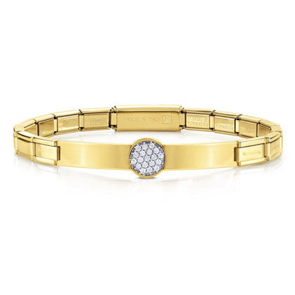 TRENDSETTER Bracelets  in stainless steel? sterling silver and c.z. (PVD) (021_Yellow Gold and WHITE)
