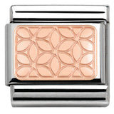 430101/18 Classic PLATES, S/Steel,Bonded Rose Gold Flowers