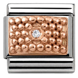 430303/04 Classic ENGRAVED,S/steel 9K rose gold CZ  Pebbles