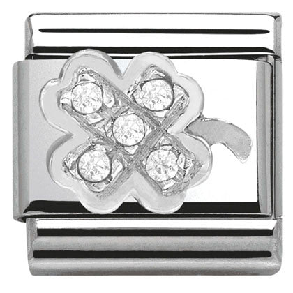 330304/07 Classic S/steel,CZ,silver 925 Clover
