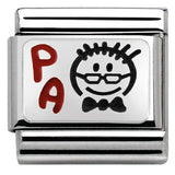330208/12 CL OXIDIZED PLATES,steel,enamel,925 silver Grandpa