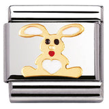 030212/02 Classic ,S/steel, enamel, bonded yellow gold WHITE rabbit