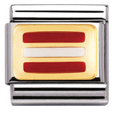 030234/13 Classic FLAG,S/Steel,enamel,bonded yellow gold AUSTRIA