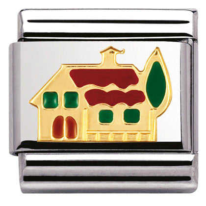 030208/19 Classic S/steel,enamel,bonded yellow gold House