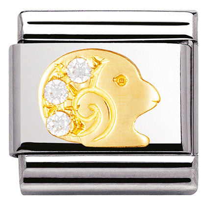 lassic ZODIAC, S/Steel,Bonded Yellow Gold, CZ,  Aries