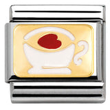 030284/02 Classic, PLATES,steel,enamel, yellow gold,Cup with heart