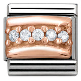 430304/01 Classic ENGRAVED PAVE,S/Steel,9K rose gold, CZ  White CZ