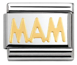 030107/22 Classic WRITING,S/Steel,bonded yellow gold MAM