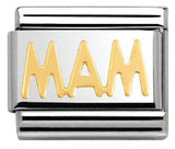 030107/22 Classic WRITING,S/Steel,bonded yellow gold MAM