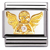 030307/23 Classic,S/Steel Bonded Yellow Gold,CZ Angel