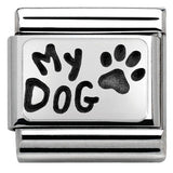 330102/35 Classic PLATES OXIDIZED steelsilver 925 MY DOG