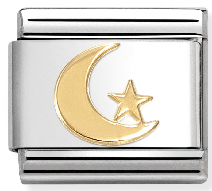 030110/48 Classic 18ct Gold Moon & Star