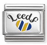 330209/60 Classic Silver & Enamel Leeds Striped Heart